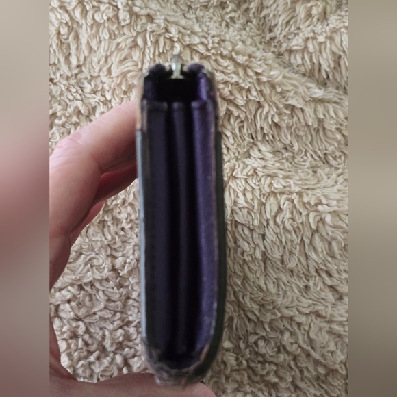 Coach L-Zip Signature Long Wallet With Purple Trim EUC - Picture 6 of 12